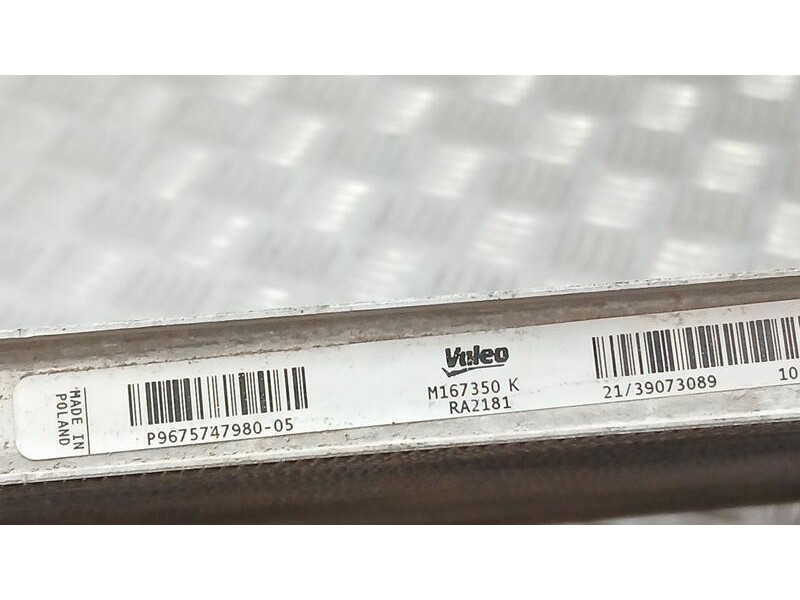 Recambio de radiador agua para peugeot 3008 ii suv (mc_, mr_, mj_, m4_) 1.5 bluehdi 130 referencia OEM IAM 9675747980 VALEO M167