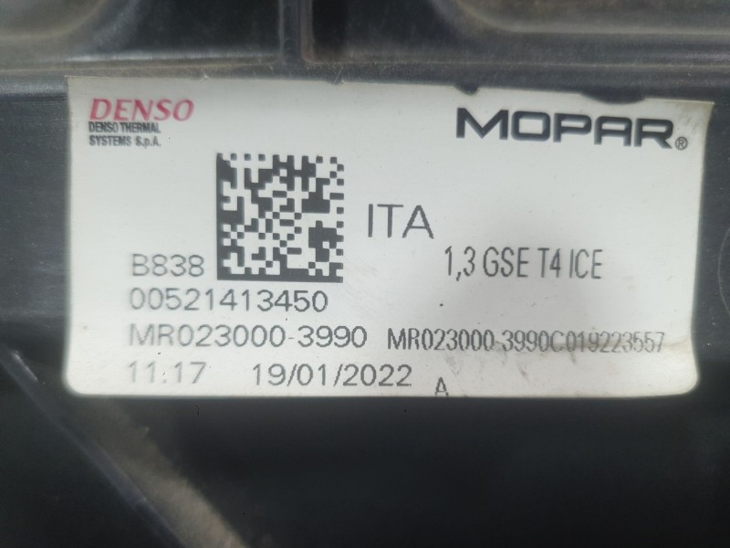 Recambio de electroventilador para jeep compass (mp, m6, mv, m7) 1.3 referencia OEM IAM   