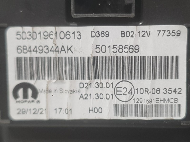 Recambio de cuadro instrumentos para jeep compass (mp, m6, mv, m7) 1.3 referencia OEM IAM K6SV92DX9AA  