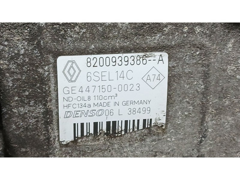 Recambio de compresor aire acondicionado para renault megane iii hatchback (bz0/1_, b3_) 1.5 dci referencia OEM IAM 8200939386 7