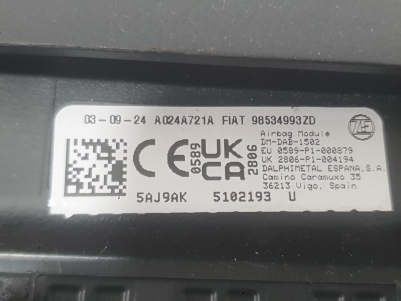 Recambio de kit airbag para fiat doblo furgón/monospace (510_, 511_) bluehdi 100 referencia OEM IAM  SIN PRETENSORES 