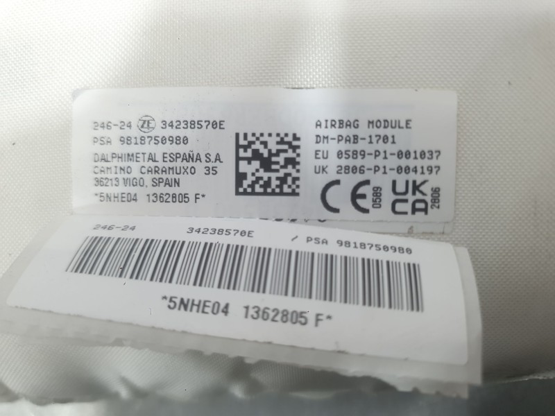 Recambio de kit airbag para fiat doblo furgón/monospace (510_, 511_) bluehdi 100 referencia OEM IAM  SIN PRETENSORES 
