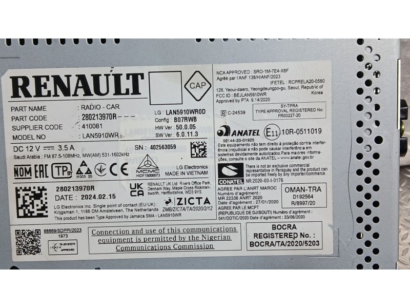 Recambio de sistema navegacion gps para dacia sandero iii 1.0 tce 90 eco-g referencia OEM IAM   
