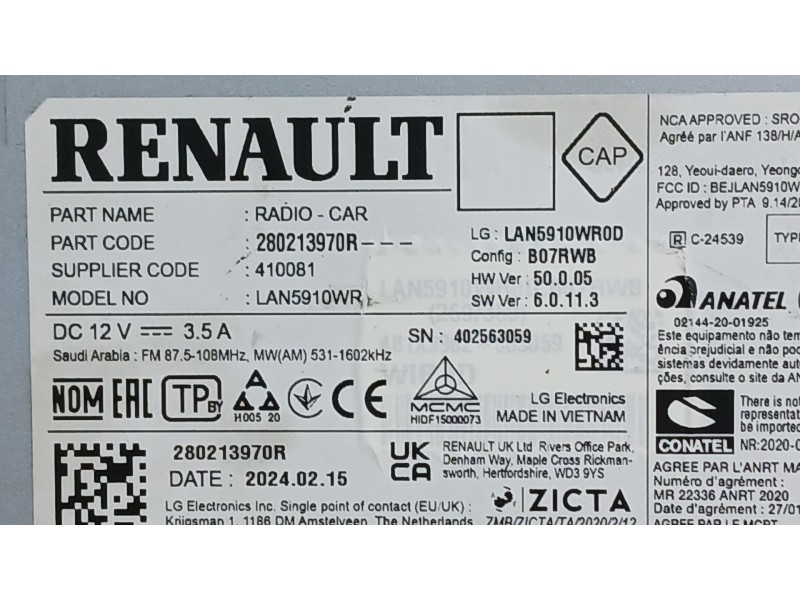 Recambio de sistema navegacion gps para dacia sandero iii 1.0 tce 90 eco-g referencia OEM IAM   