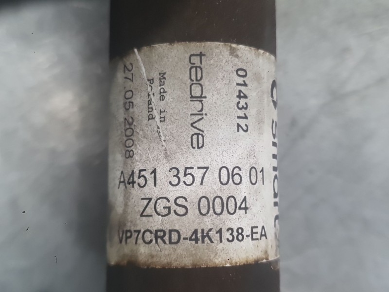 Recambio de transmision trasera derecha para smart fortwo coupé (451) 1.0 (451.331, 451.380) referencia OEM IAM A4513570601  