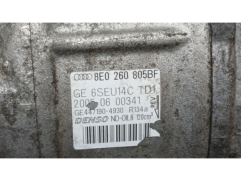 Recambio de compresor aire acondicionado para audi a4 b7 avant (8ed) 2.0 tdi 16v referencia OEM IAM 8E0260805BJ  