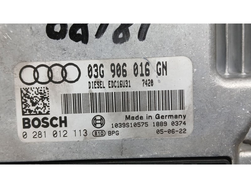 Recambio de centralita motor uce para audi a4 b7 avant (8ed) 2.0 tdi 16v referencia OEM IAM 03G906016GN  