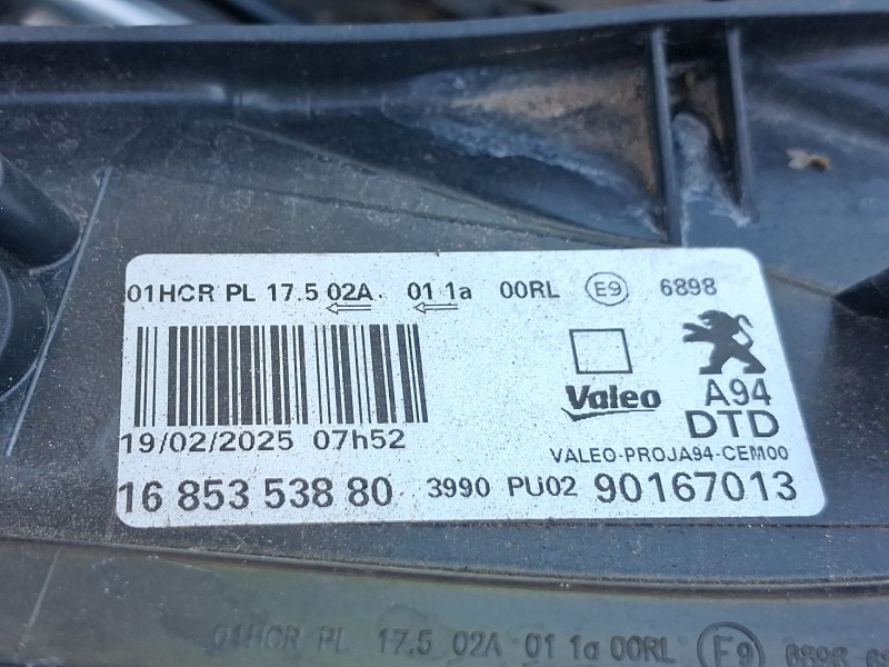 Recambio de faro derecho para peugeot 2008 i (cu_) 1.2 puretech 82 referencia OEM IAM 1685353880  