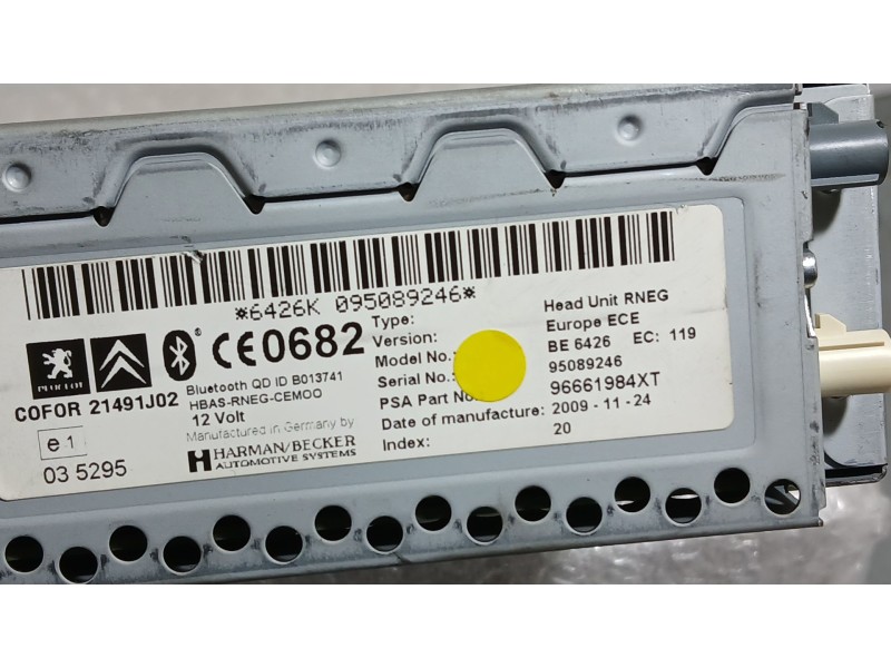 Recambio de sistema audio / radio cd para peugeot 3008 i monospace (0u_) 1.6 hdi referencia OEM IAM   