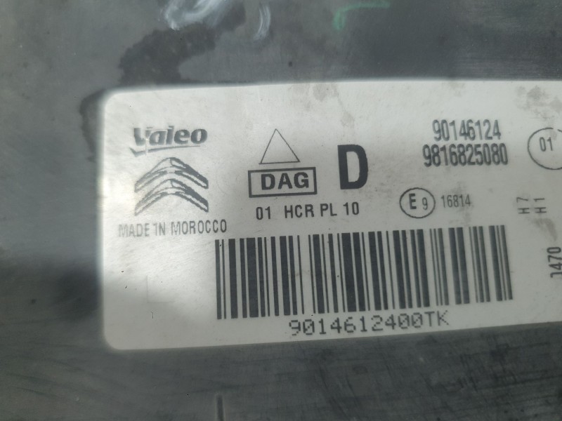 Recambio de faro derecho para citroën berlingo (er_, ec_) 1.5 bluehdi 100 referencia OEM IAM 9816825080  