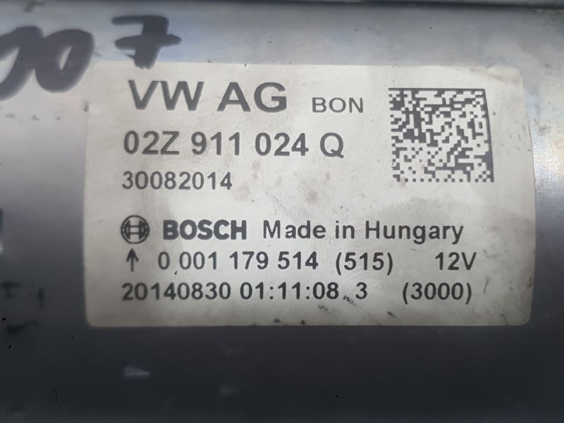 Recambio de motor arranque para volkswagen golf vii (5g1, bq1, be1, be2) 1.4 tsi referencia OEM IAM 02Z911024FX  