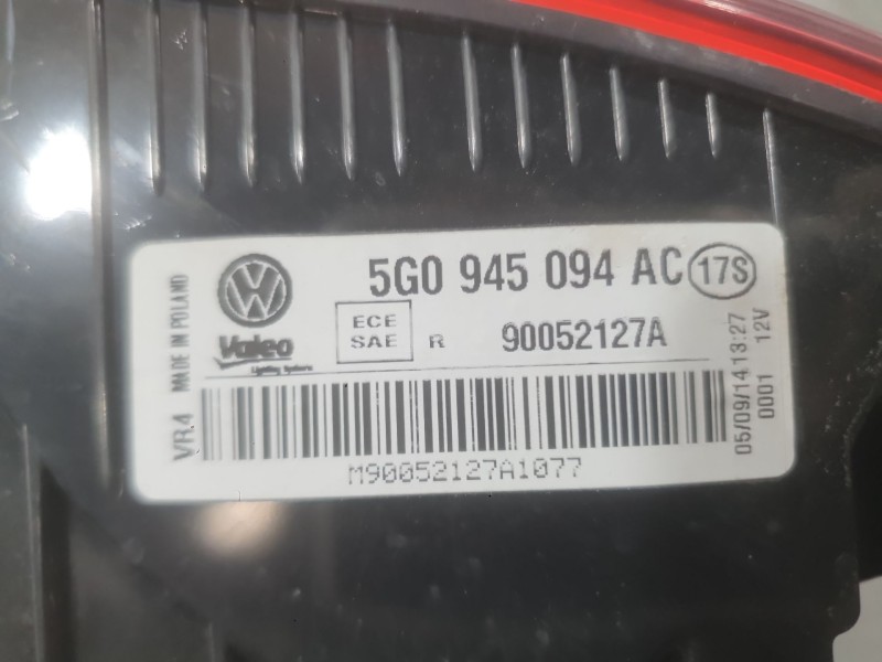 Recambio de piloto trasero derecho interior para volkswagen golf vii (5g1, bq1, be1, be2) 1.4 tsi referencia OEM IAM 5G0945094AE