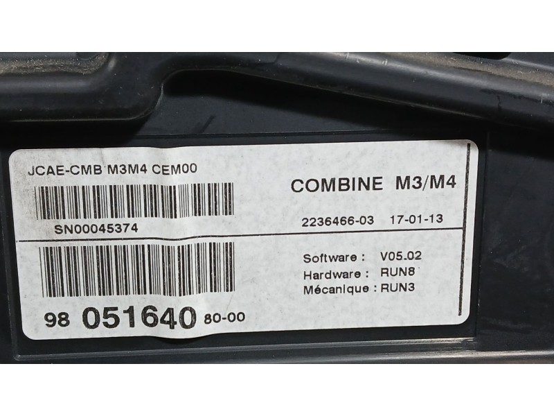Recambio de cuadro instrumentos para citroën c-elysee (dd_) 1.2 vti 72 (ddhmy0) referencia OEM IAM 9809616580  