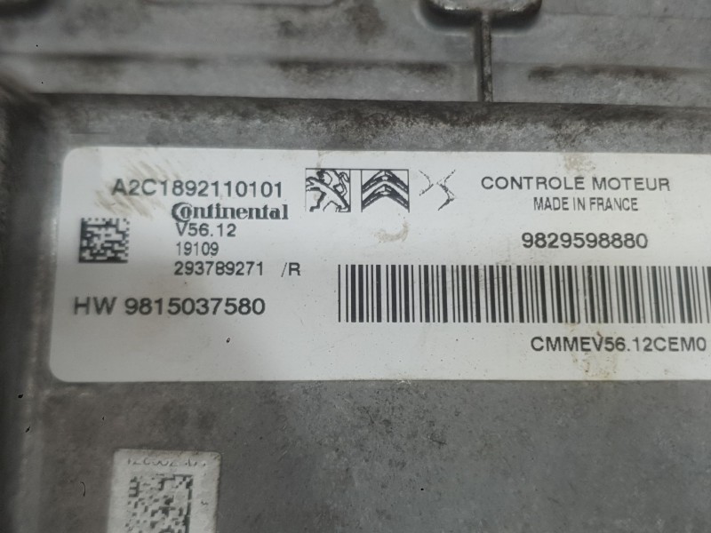 Recambio de centralita motor uce para citroën c3 iii (sx) 1.2 vti 82 referencia OEM IAM   