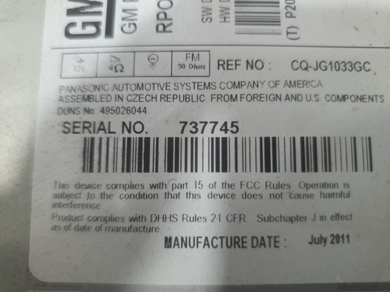 Recambio de sistema audio / radio cd para opel astra j sports tourer (p10) 1.7 cdti (35) referencia OEM IAM   