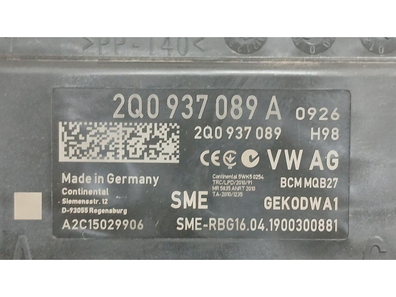 Recambio de caja reles / fusibles para seat arona (kj7, kjp) 1.0 tsi referencia OEM IAM 2Q0937548D  