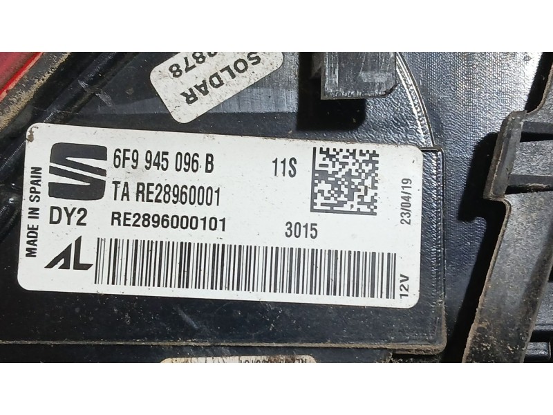 Recambio de piloto trasero derecho exterior para seat arona (kj7, kjp) 1.0 tsi referencia OEM IAM 6F9945096B  