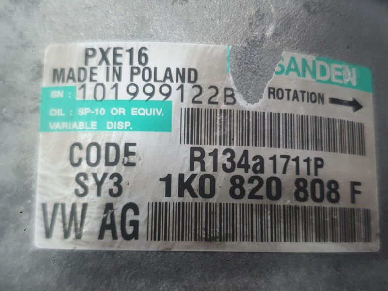 Recambio de compresor aire acondicionado para seat leon (1p1) 1.9 tdi referencia OEM IAM 1K0820808F  
