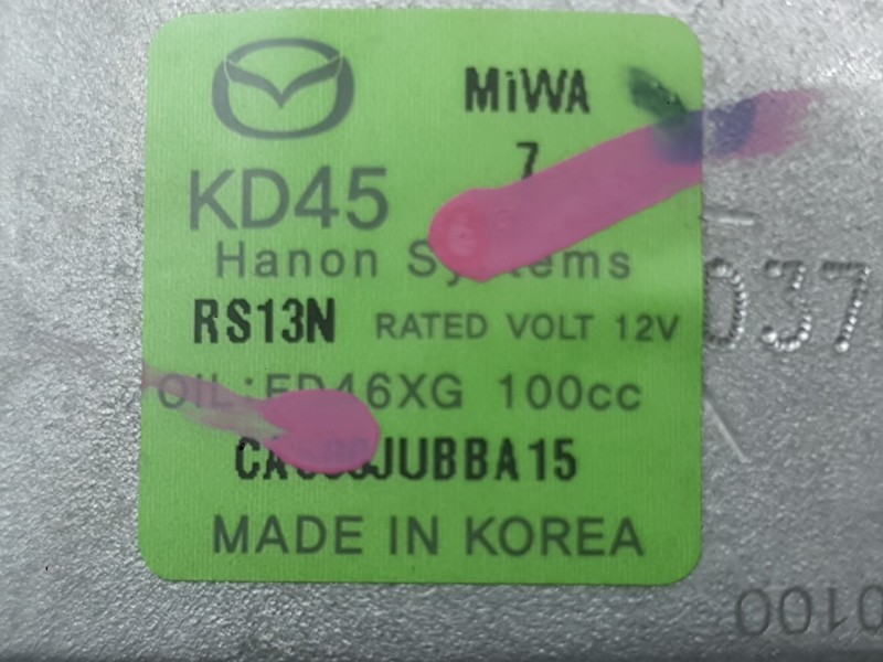 Recambio de compresor aire acondicionado para mazda 3 lim. () black tech edition referencia OEM IAM KD4561450A  