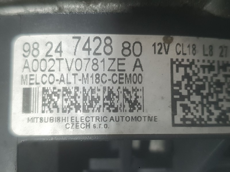 Recambio de alternador para peugeot 3008 ii suv (mc_, mr_, mj_, m4_) 1.5 bluehdi 130 referencia OEM IAM 9824742880 1635591980 