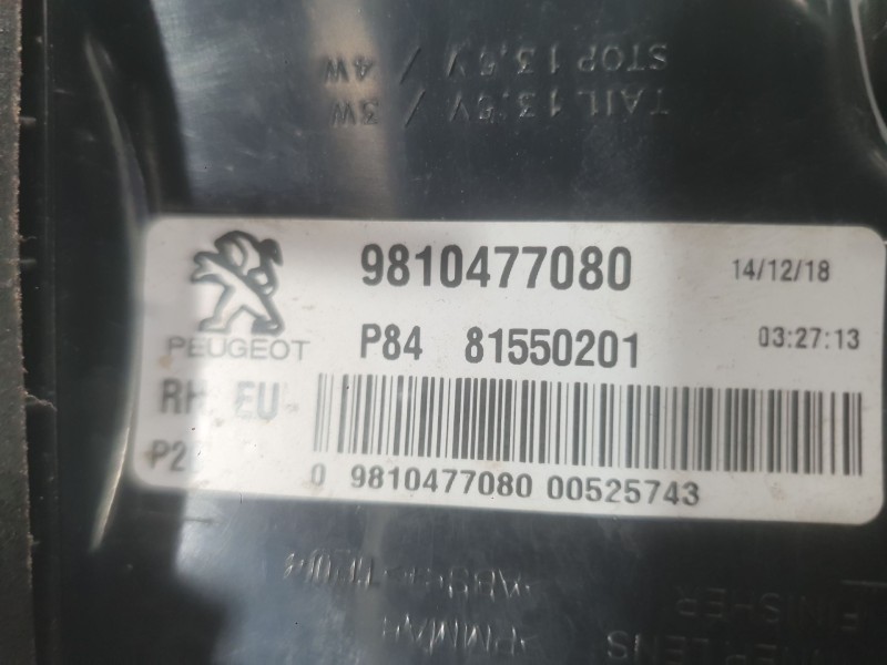 Recambio de piloto trasero derecho exterior para peugeot 3008 ii suv (mc_, mr_, mj_, m4_) 1.5 bluehdi 130 referencia OEM IAM 981