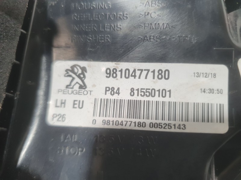 Recambio de piloto trasero izquierdo exterior para peugeot 3008 ii suv (mc_, mr_, mj_, m4_) 1.5 bluehdi 130 referencia OEM IAM 9
