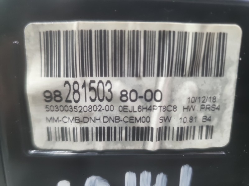 Recambio de cuadro instrumentos para peugeot 3008 ii suv (mc_, mr_, mj_, m4_) 1.5 bluehdi 130 referencia OEM IAM 9850672980  
