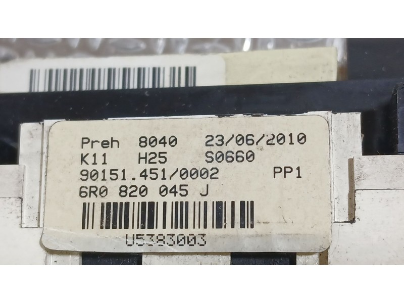 Recambio de mando calefaccion / aire acondicionado para volkswagen polo v (6r1, 6c1) 1.6 tdi referencia OEM IAM 6R0820045N  