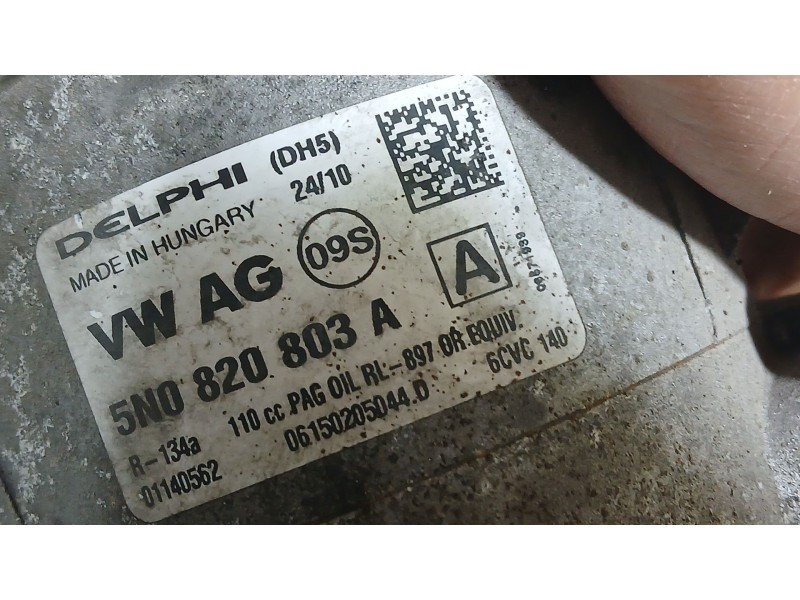 Recambio de compresor aire acondicionado para volkswagen polo v (6r1, 6c1) 1.6 tdi referencia OEM IAM 5N0820803C  