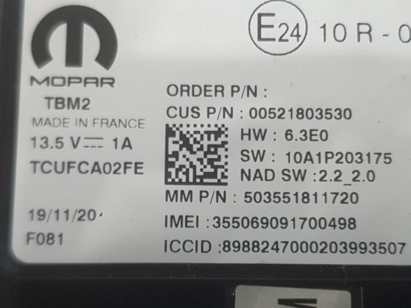 Recambio de modulo electronico para fiat 500e (332_) elektro 3+1 (fa1) referencia OEM IAM   