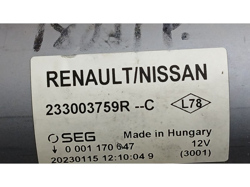 Recambio de motor arranque para renault express furgón/monospace 1.5 blue dci 75 (f6aa) referencia OEM IAM 233000603R  
