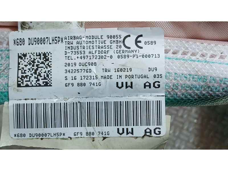 Recambio de airbag cortina delantero izquierdo para seat arona style edition referencia OEM IAM 6F9880741J  
