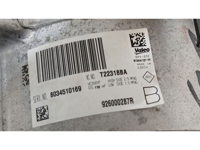 Recambio de compresor aire acondicionado para dacia sandero ii (b8_) 1.0 sce 75 (b8jc, b8jd) referencia OEM IAM 926000287R  