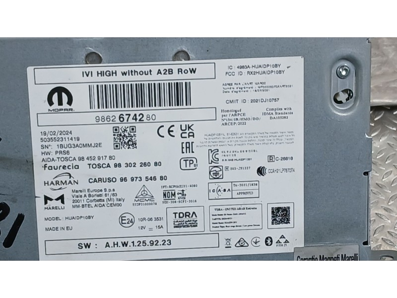 Recambio de sistema audio / radio para ds ds 7 crossback (j4_, jr_, jc_) 1.5 bluehdi 130 (jcyhzj, jcyhzr) referencia OEM IAM   