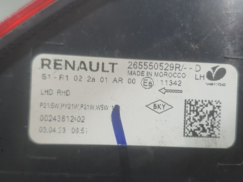 Recambio de piloto trasero izquierdo para dacia sandero iii 1.0 tce 90 referencia OEM IAM 265555265R  