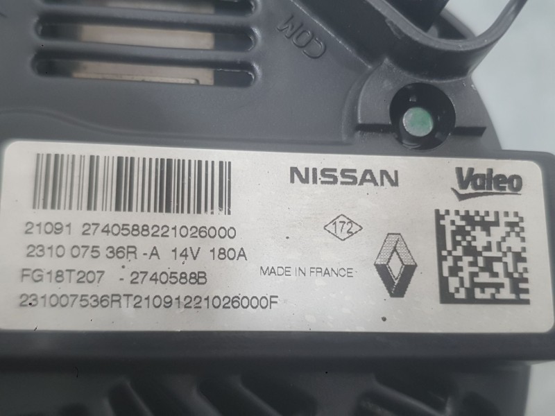Recambio de alternador para renault kangoo express (fw0/1_) 1.5 dci 90 (fw0g, fw05, fw08, fw11) referencia OEM IAM 231007536R  