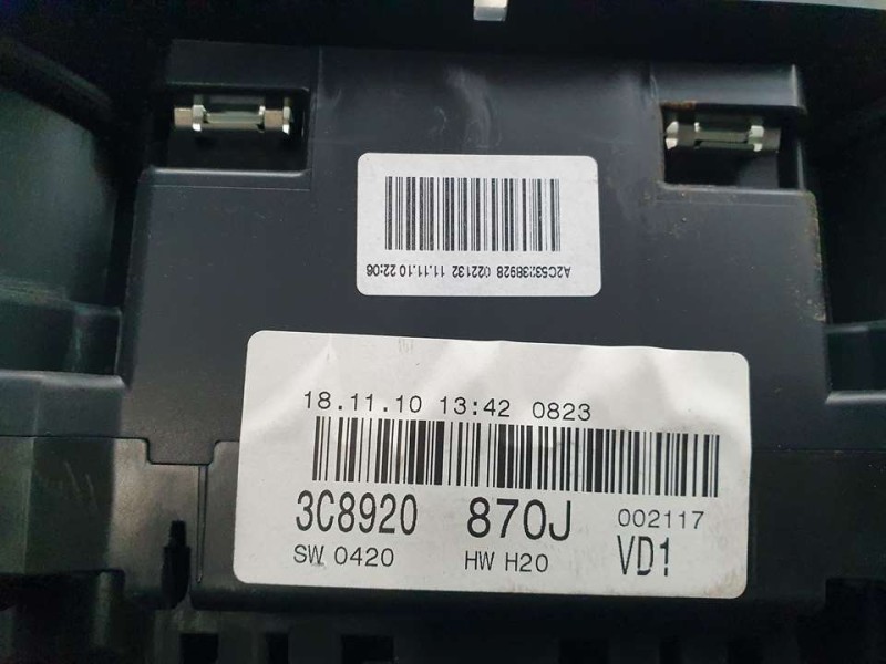 Recambio de cuadro instrumentos para volkswagen passat cc (357) básico referencia OEM IAM 3C8920870J A2C53410397 VDO