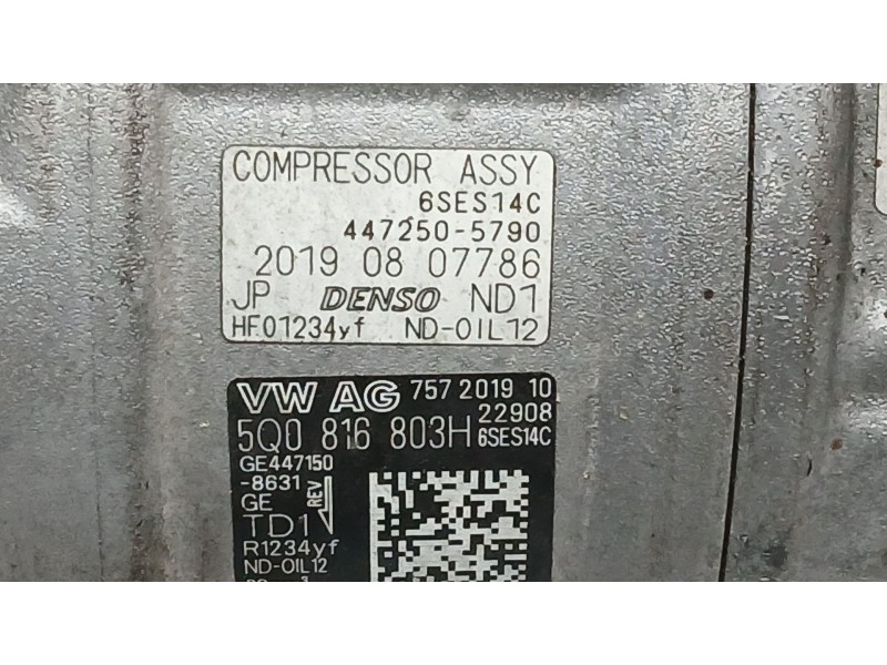 Recambio de compresor aire acondicionado para skoda octavia iii combi (5e5, 5e6) 1.5 tsi g-tec referencia OEM IAM 5Q0816803H DEN