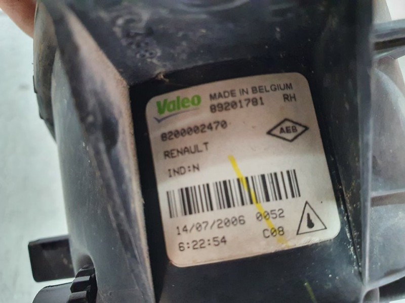 Recambio de faro antiniebla derecho para renault espace iv (jk0) dynamique referencia OEM IAM 820002470 89201781 VALEO
