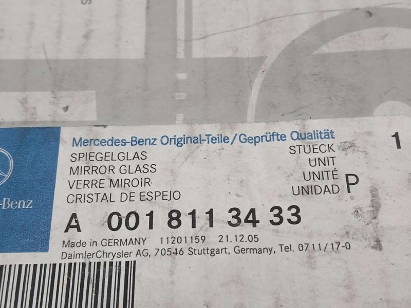 Recambio de cristal espejo derecho para mercedes-benz atego 2-ejes 18 t /bm 950/2/4 referencia OEM IAM A0018113433  NUEVO ORIGIN