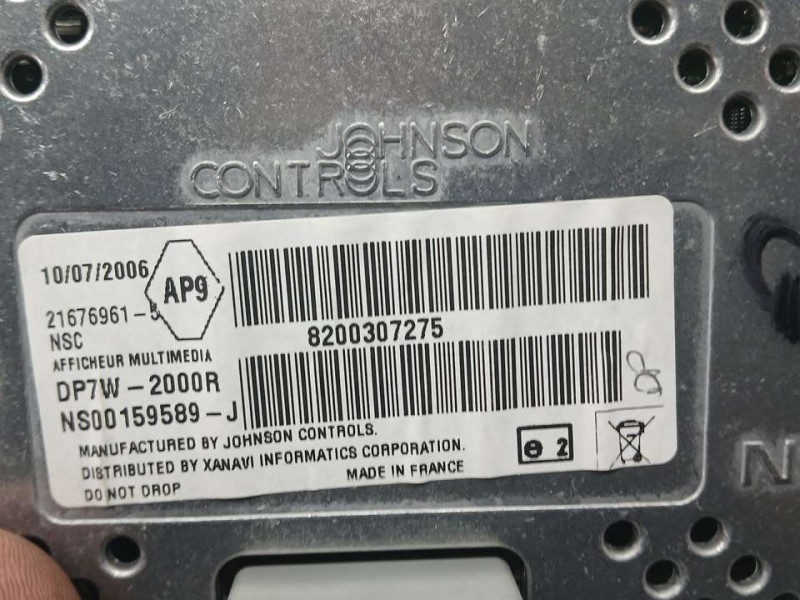 Recambio de sistema navegacion gps para renault espace iv (jk0) dynamique referencia OEM IAM 8200307275 NS00159589J JOHNSON CONT