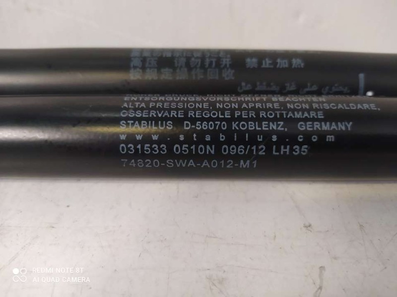 Recambio de amortiguadores maletero / porton para honda cr-v (re) comfort referencia OEM IAM 74870SWAA012M1  