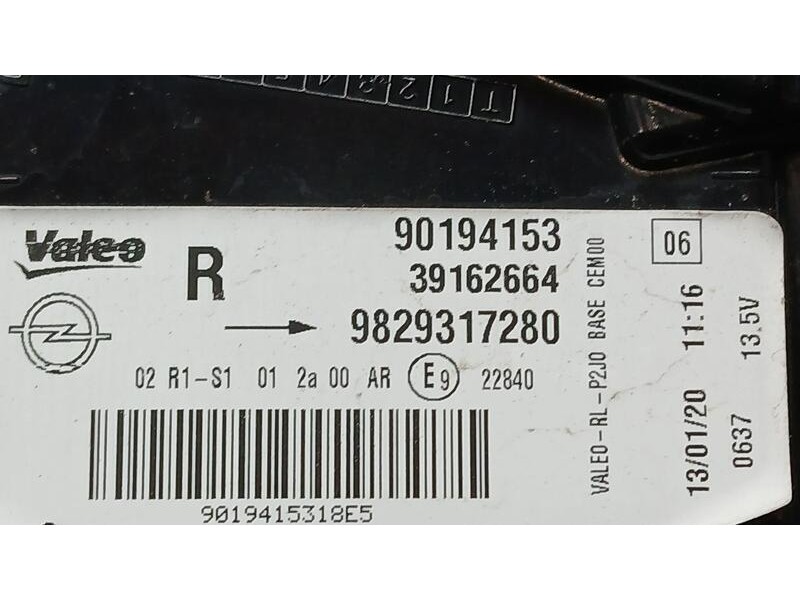 Recambio de piloto trasero derecho para opel corsa f (p2jo) 1.2 (68) referencia OEM IAM 9829317280 VALEO 39162664