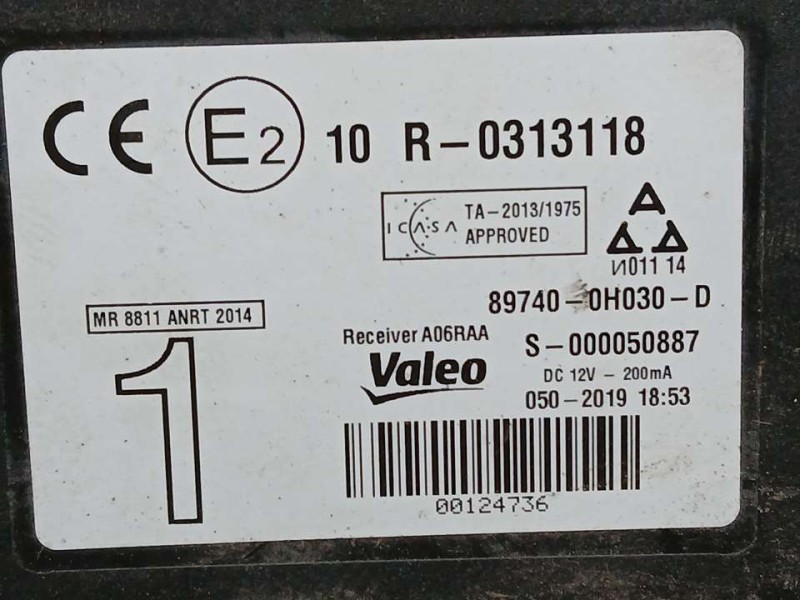 Recambio de modulo electronico para toyota aygo x-cite referencia OEM IAM 897400H030D S000050887 VALEO