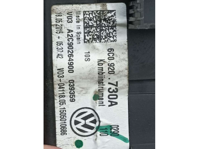 Recambio de cuadro instrumentos para volkswagen polo (6r1) advance referencia OEM IAM 6C0920730A A2C90264900 