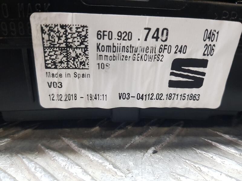 Recambio de cuadro instrumentos para seat ibiza (kj1) reference referencia OEM IAM 6F0920740  