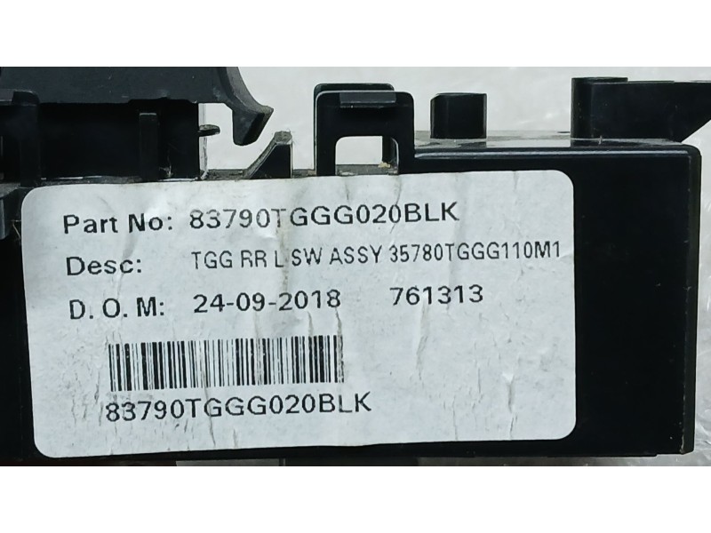 Recambio de mando elevalunas trasero izquierdo para honda civic x hatchback (fc_, fk_) 1.0 vtec referencia OEM IAM 83790TGGG020B