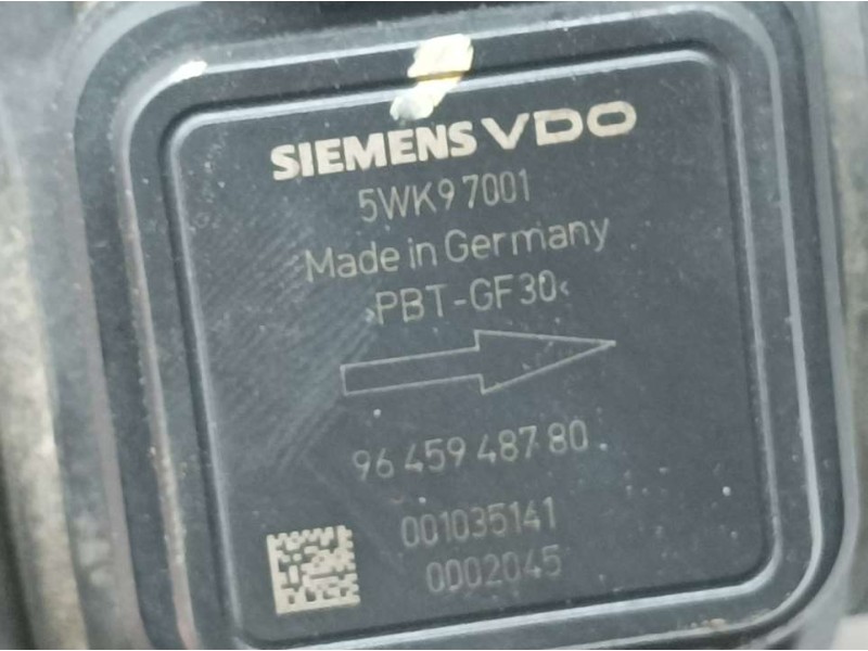 Recambio de caudalimetro para peugeot 607 (s2) marfil pack referencia OEM IAM 9645948780 5WK97001 SIEMENS VDO CLAVIJA TOCADA