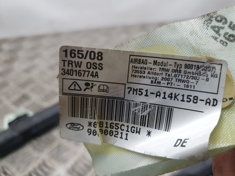 Recambio de airbag lateral delantero derecho para ford focus lim. (cb4) trend referencia OEM IAM 7M51A14K158AD 34016774A TRW