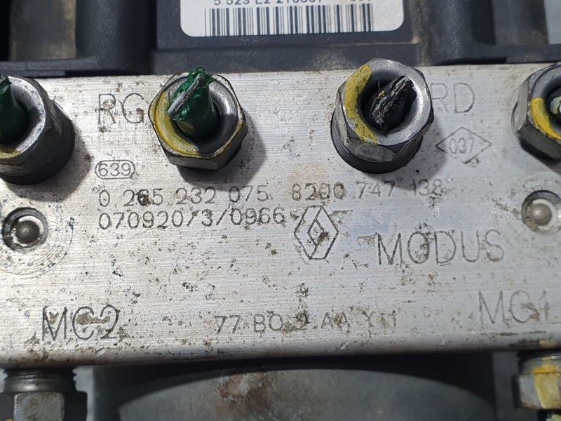 Recambio de abs para renault modus authentique referencia OEM IAM 8200747138 0265232075 BOSCH